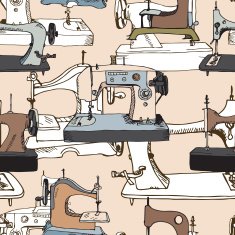 Sewing mashines seamless pattern