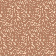 Abstract Vector Retro Seamless Pattern with Fruit and Leaves