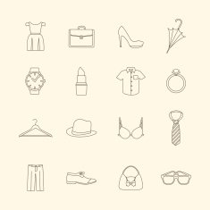 Fashion and clothes accessories icons N2