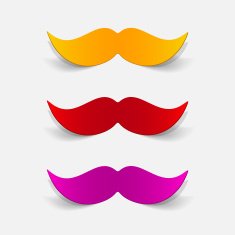 realistic design element mustache N31