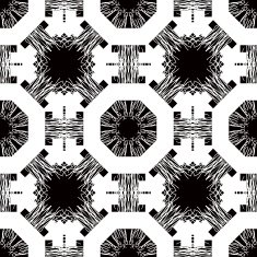 Seamless pattern with white tracery on a black