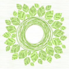 Card with a wreath of leaves