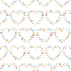Seamless pattern of hearts lined color paper clips