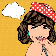 cute retro woman in comics style N45
