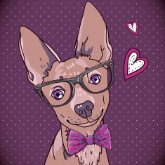 Hipster background with a dog N2