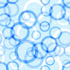 Seamless pattern with blue and white circles