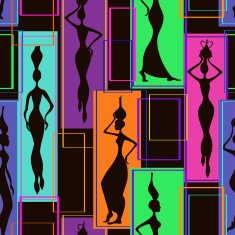 Seamless pattern of African women N3
