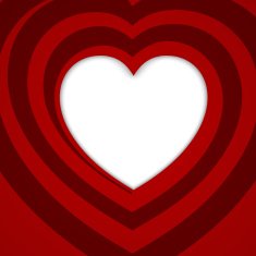 Red spiral heart - vector illustration