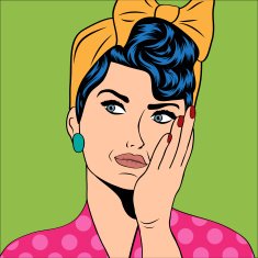 cute retro woman in comics style N46