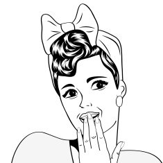 cute retro woman in comics style N47