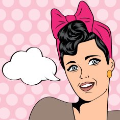 cute retro woman in comics style N48