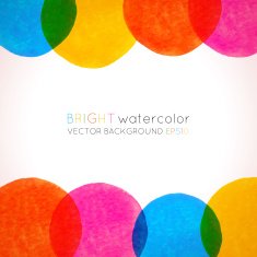 Vector background with bright colorful watercolor painted circle