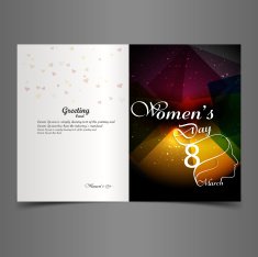 Women's day card for greeting or background lady face