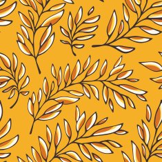 Floral seamless pattern with outline branches
