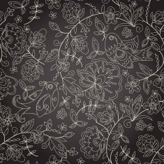 Seamless dark texture with flower N2