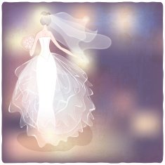Bride on blurred background