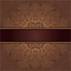 card with abstract lace pattern and ribbon