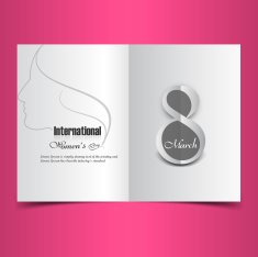 Women's day greeting card presentation colorful vector design