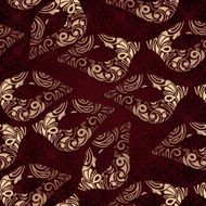 Vector seamless floral pattern with carnaval masks