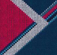 Style Blue Red with White Arrow Color Knitted Vector Pattern