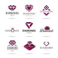 Diamond vector icons set N5