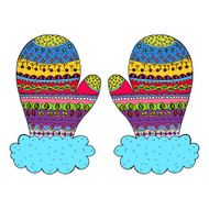 Winter mitten vector