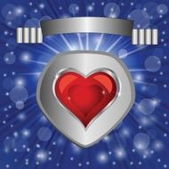 heart on blue background