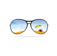 sunglass with beach art vector