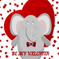 the elephant wishes happy Valentine&#039;s day