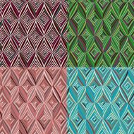 Set 4 seamless pattern Modern stylish Repeating geometric tiles rhombus