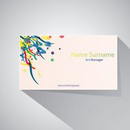 Calling card of art manager N2