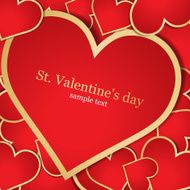Background with red hearts Vector