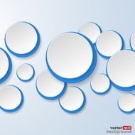 Abstract white and blue paper circles