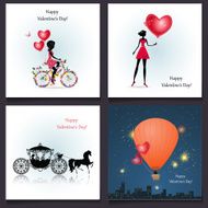 Set of romantic greeting cards Happy Valentine&#039;s Day N2
