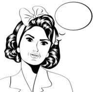 cute retro woman in comics style N52