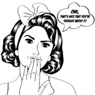 cute retro woman in comics style N53