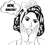 cute retro woman in comics style N54