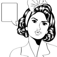 cute retro woman in comics style N56