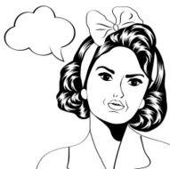 cute retro woman in comics style N57