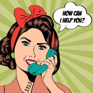 cute retro woman in comics style N60
