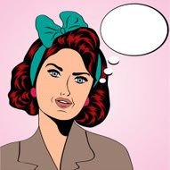 cute retro woman in comics style N62