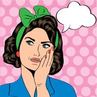 cute retro woman in comics style N63