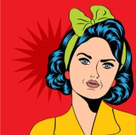 cute retro woman in comics style N66
