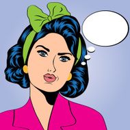cute retro woman in comics style N69