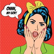 cute retro woman in comics style N70
