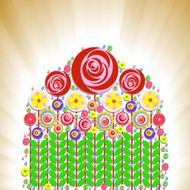 Flowers vector floral composition background with paint texture N11