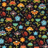 Vector Flowers Seamless Pattern