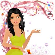 Fashion girl in floral for your design N2