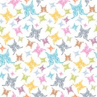 Vector Butterflies Seamless Pattern