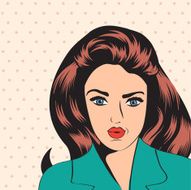 cute retro woman in comics style N71